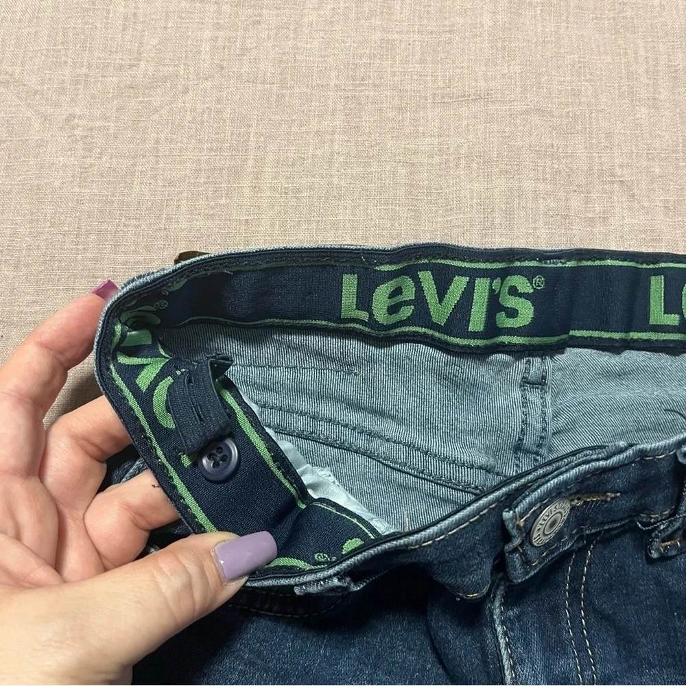 Levi's 511 Kids Classic Indigo Jeans Adjustable straps Straight Leg Size 14 Reg